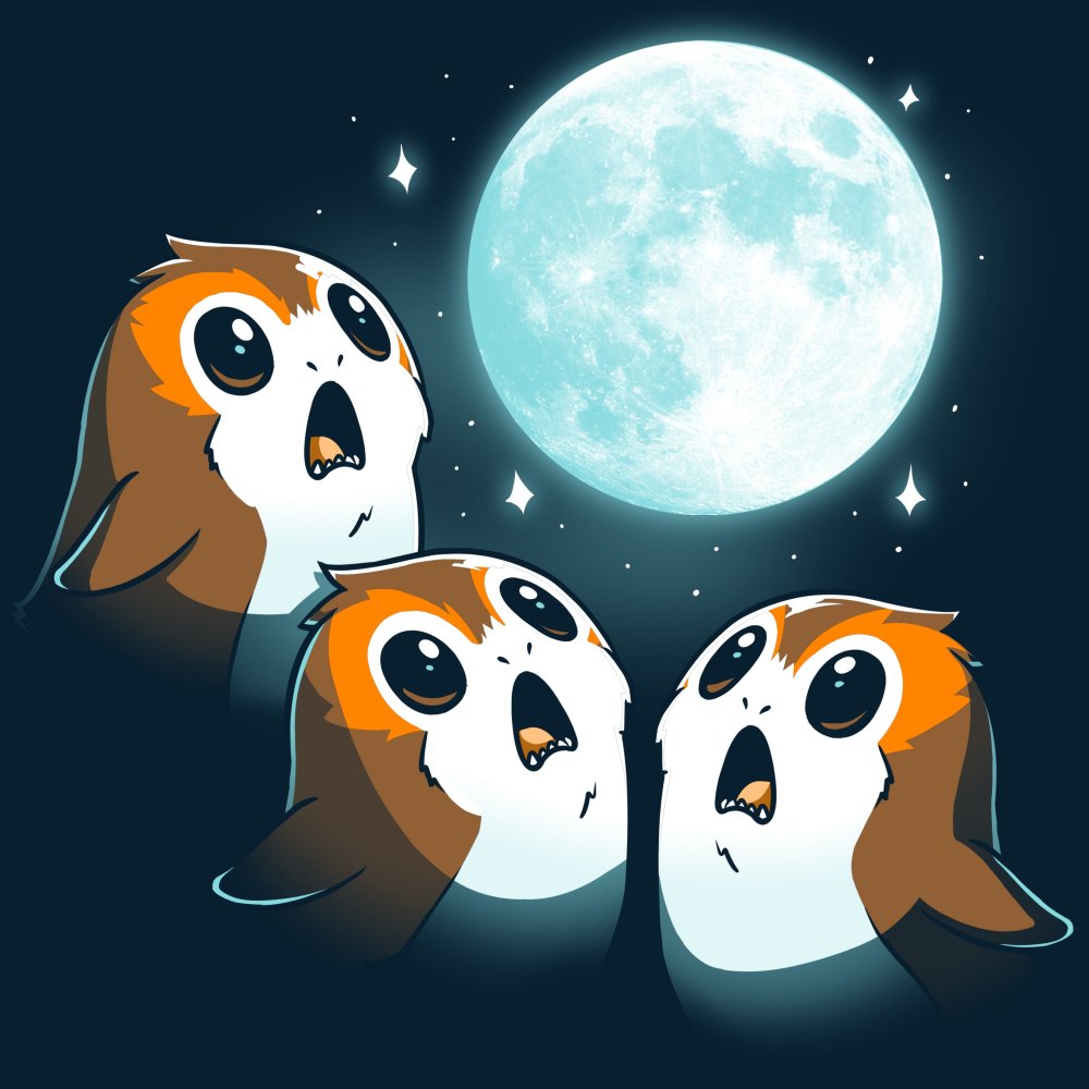 3 Porg Moon T-Shirt Star Wars TeeTurtle