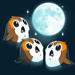 3 Porg Moon T-Shirt Star Wars TeeTurtle